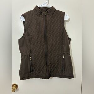 Relativity Dark Brown Quilted Vest Size L